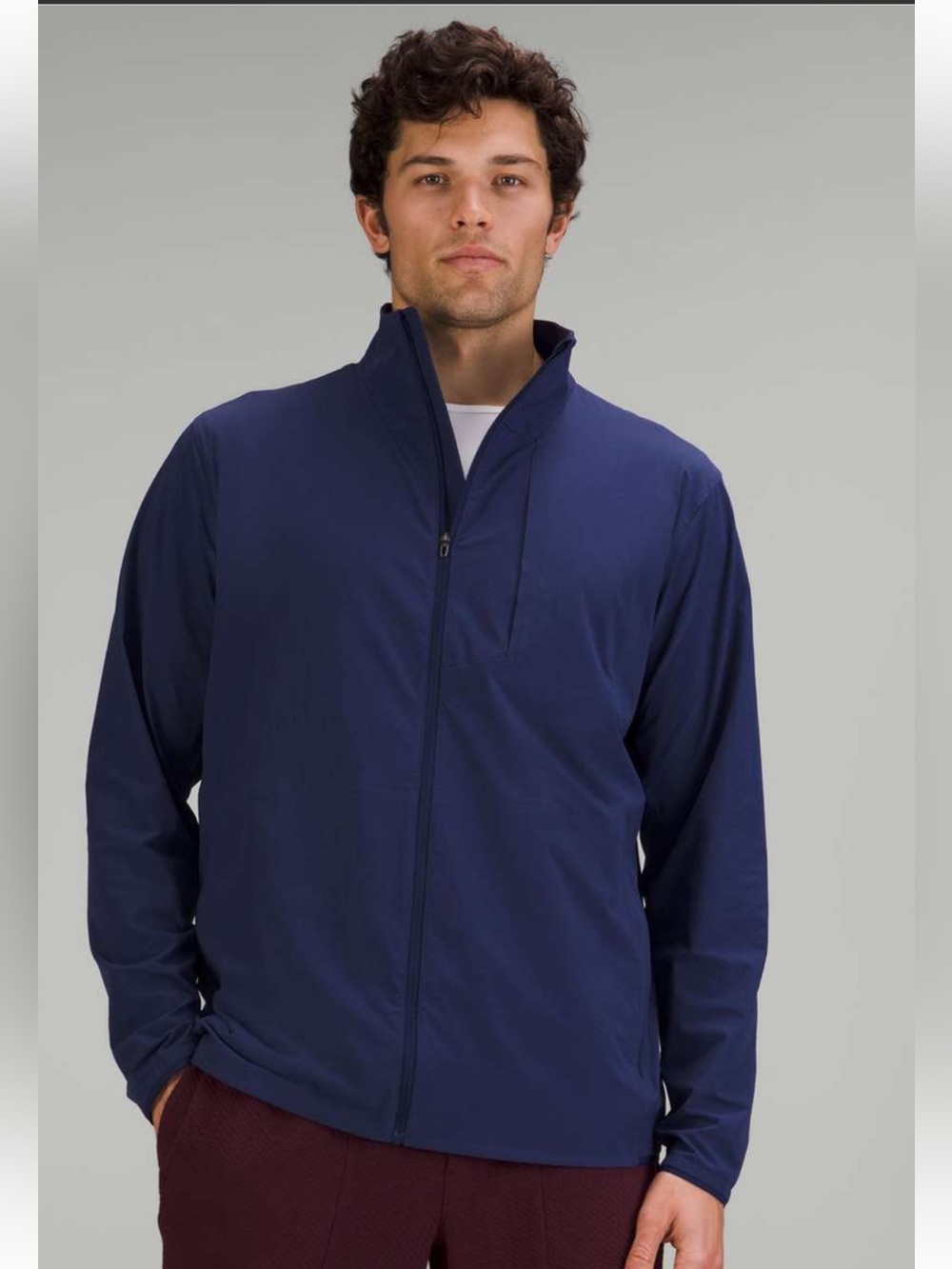 lululemon athletica Men's Water Repellent Funnel Neck Jacket Navy XXL